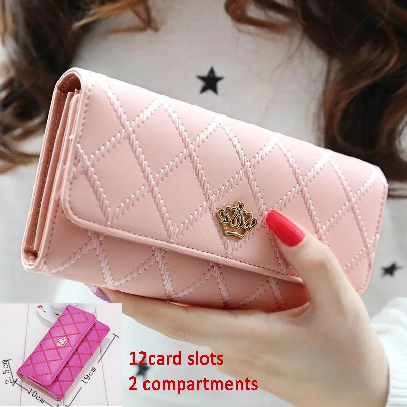 Длинный кошелек с ромбовидным узором для вечерние и девушек вечерний