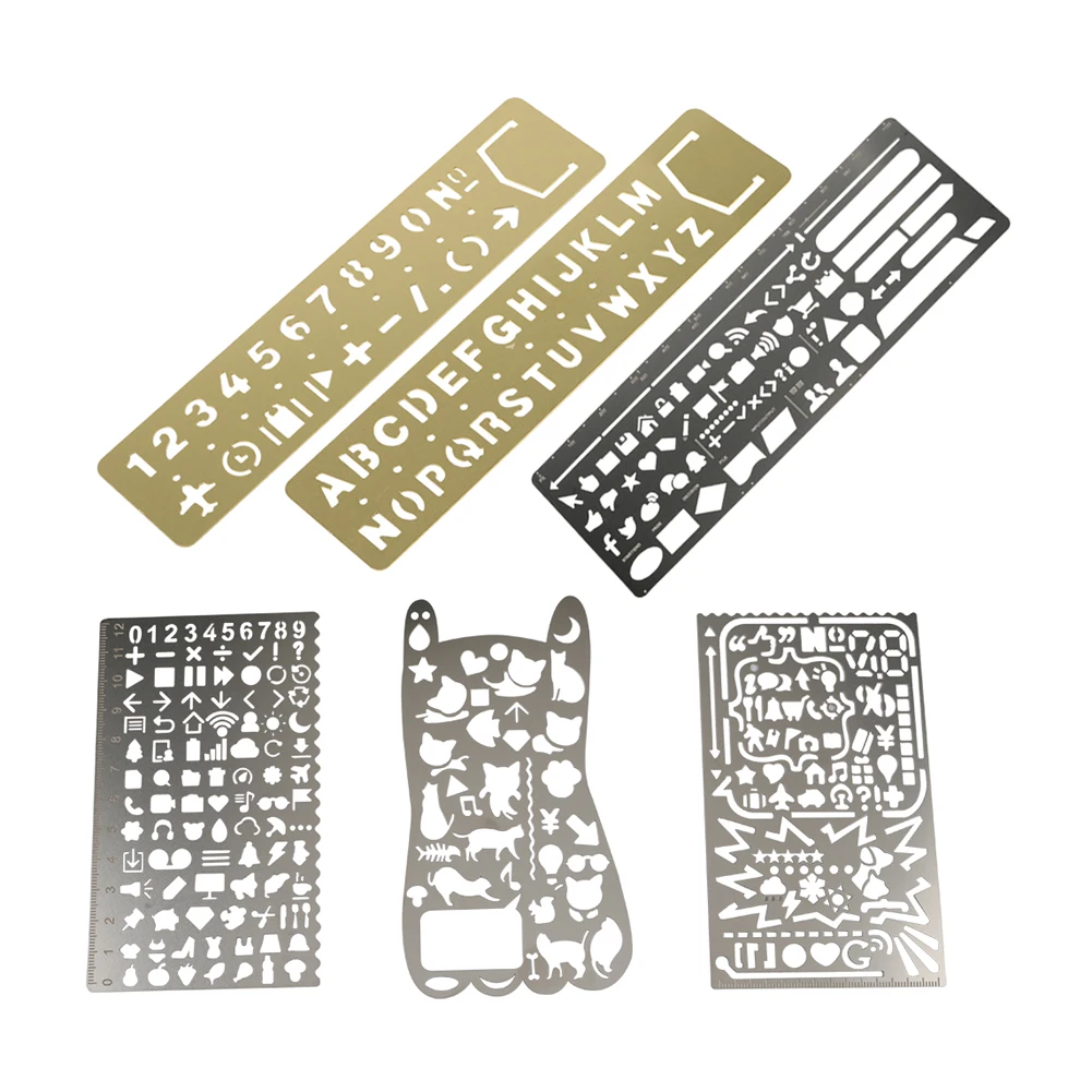 

Multi-functional Hollow Pattern Template Bookmark Ruler Diary Journal Scrapbooking Album Embossing Painting Decoration Stencils
