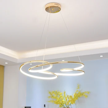 

Gold chrome plating Modern led pendant lights modern design Living room Bedroom office and kitchen hanging lights fixtures