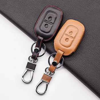 

High Quality Carrying Leather Car Key Fob Case for Renault Duster dacia Scenic Master Megane Logan Clio Captur 2 button Cover