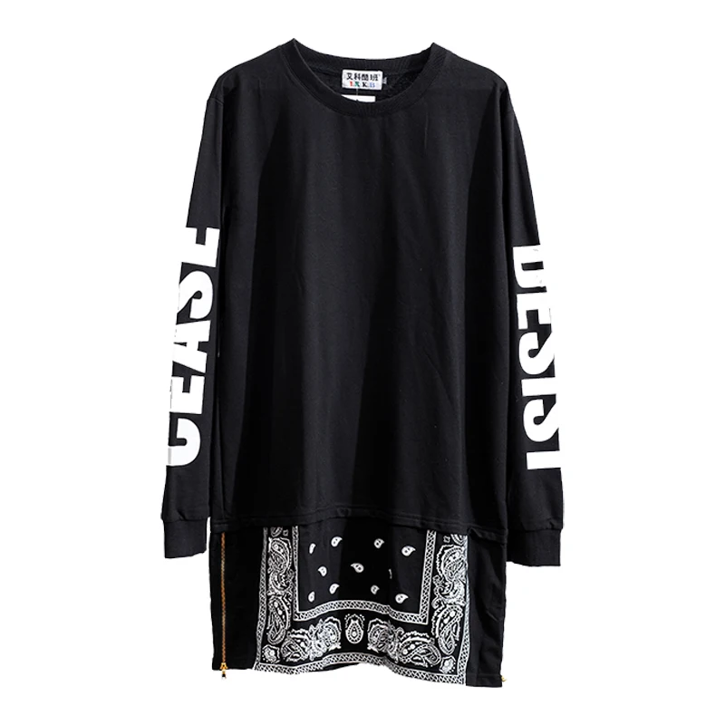 M-4XL, весна и осень, новинка, средняя длина, круглый вырез, тонкий, длинный рукав, для мужчин, West Coast, кешью, цветок, для мужчин и женщин, хип-хоп, Tide Thi