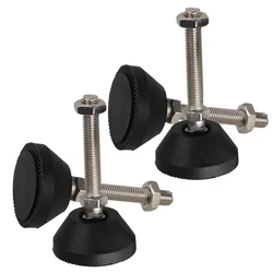 4pcs Adjustable Furniture Glide Leveling Feet Pad dia 40mm Universal Joint M8 Threaded for furniture with threaded sockets