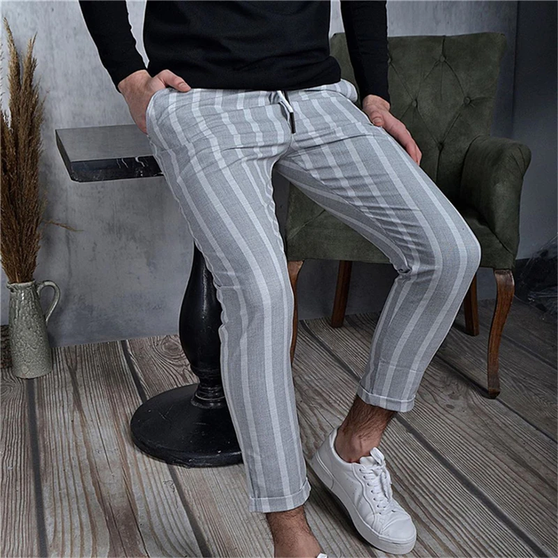 Poly Viscose Slim Fit Men Grey Side Stripe Trouser