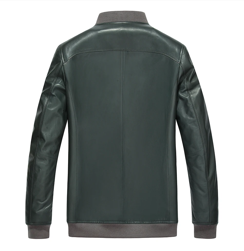 Top Golomise&Imbettuy Men Fashion Real/Genuine Sheepskin Leather Jacket/Coat Overcoat 7