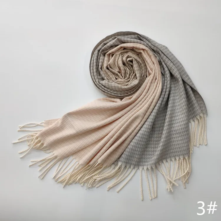 style3 Зимний модальный вязаный кашемировый шарф, женские шелковые шали, палантины для женщин, роскошный шерстяной пашминовый палантин, женское одеяло, накидка - Цвет: style3