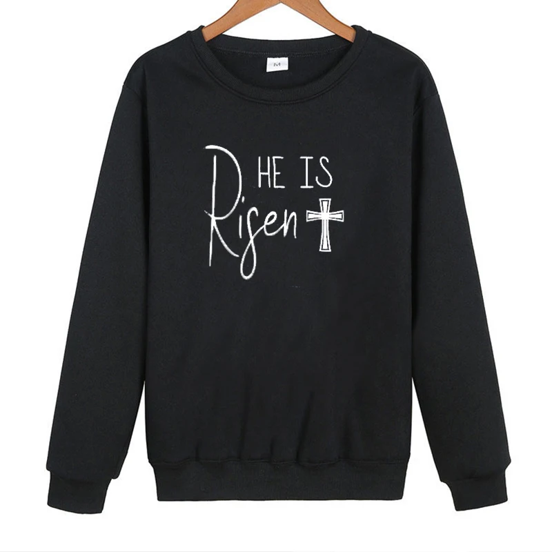 

He Is Risen Hoodies Women Pullovers Clothes Easter Sweatshirt Casual Letter Oversized Hoodie 2020 Kawaii Gothic