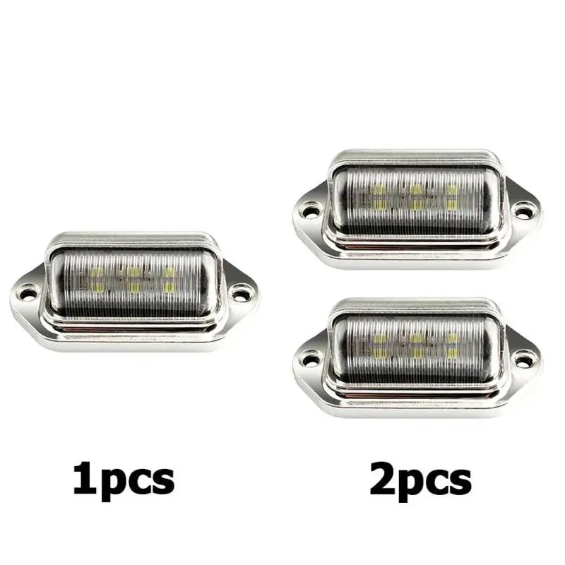 12 24V грузовик прицеп 6LED задний шаг боковая лампа серебро для номерного знака огни