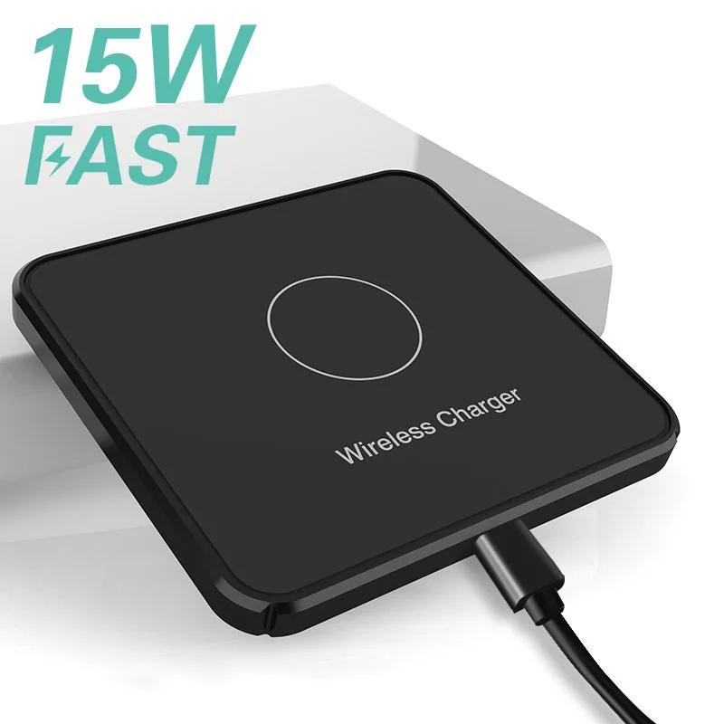 15W Qi Fast Wireless Charging Pad For Iphone 11 X XR Portable Wireless Charger Stand Dock For Samsung S10 S9 S8 Xiaomi 10 Huawei