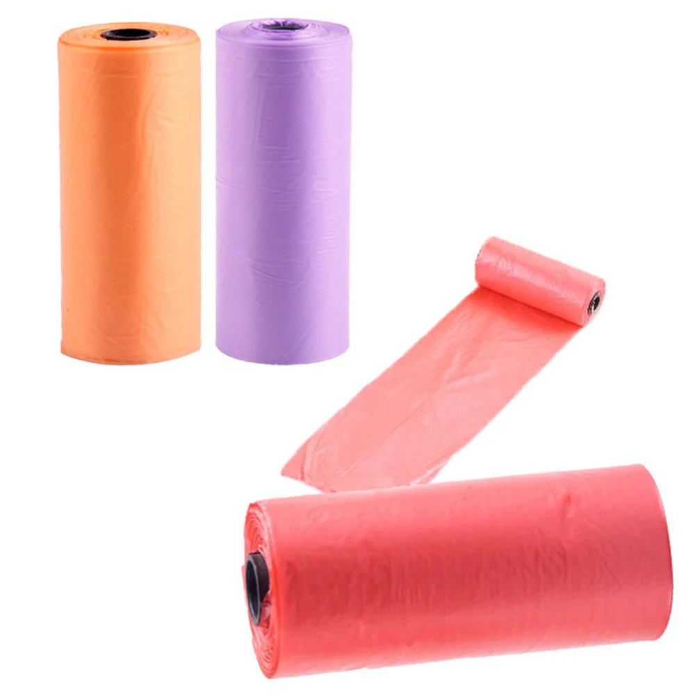 15pcsRoll Dog Poop Bag Pet Pick Up Plastic Garbage Bags Thick Convenient Outside Toilet Clean Waste Trash Bag Garbage Dispenser (8)