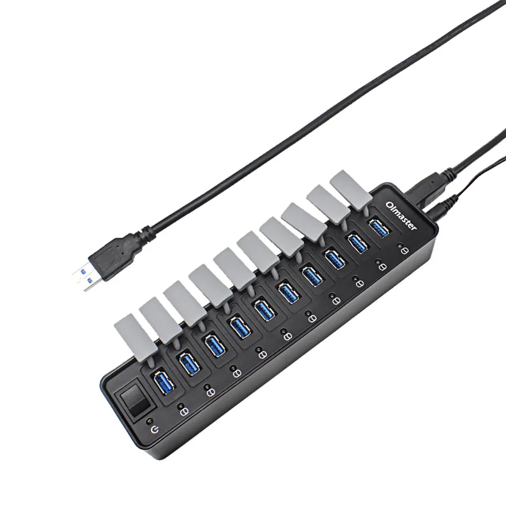 USB концентратор 3 0 10 порт с зарядкой питания и несколько разделители для