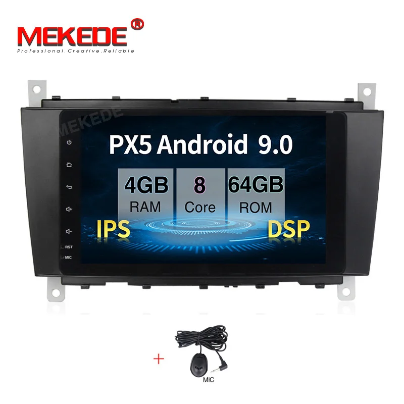 PX5 Android 9,0 автомобильный DVD для Mercedes/Benz C Class W203 2004-2007 c200 C230 C240 C320 C350 CLK W209 Восьмиядерный 4G ram 32G rom - Цвет: 64G CAR DVD