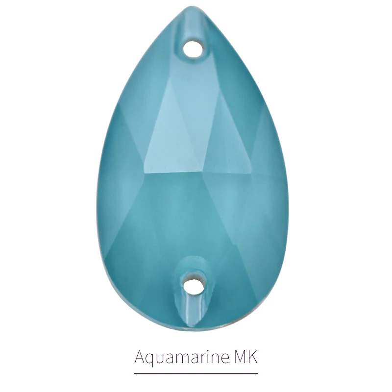 Aquamarine MK 11x18 мм K9 супер прекрасный мокко слеза стеклянные стразы стеклянные с плоской стороной страз кристалл для нашивки изготовление одежды платье сценическая одежда - Цвет: Aquamarine MK