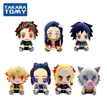 7 styles envoyés au hasard 18cm, jouet en Peluche, dessin animé japonais Demon Slayer, Peluche Tomioka en position assise, cadeau pour femmes