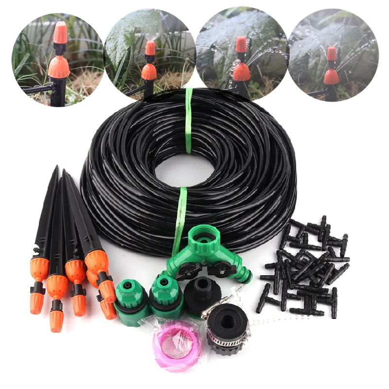 10m50m Garden Micro Irrigation Kits Adjustable Ground Insert Dripper