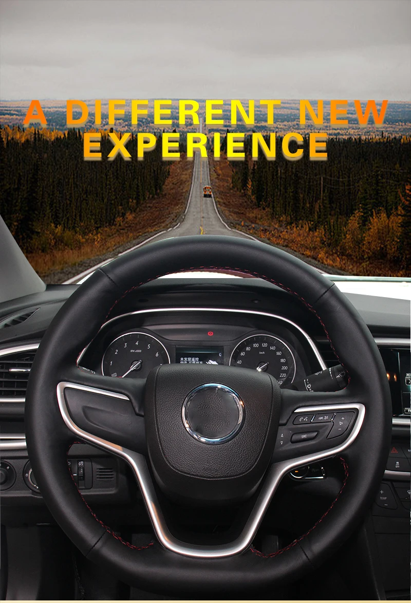 Авто оплетка на руль Крышка для Buick Excelle- интерьер ручной сшитый автомобиль оплетка колеса Чехлы для автомобиля-Стайлинг