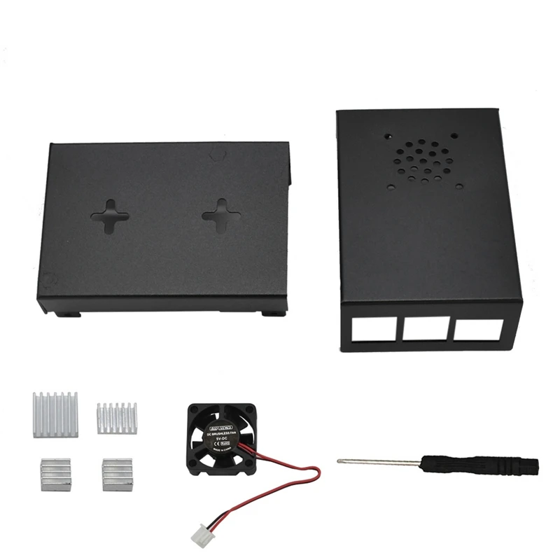 Чехол для Raspberry Pi 4, металлический чехол из алюминиевого сплава для Raspberry Pi 4 охлаждающий вентилятор радиаторы