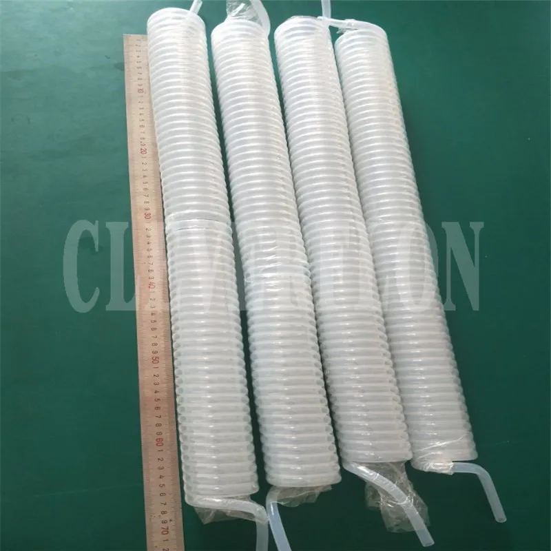 Customized size transparent Chemical resistance fluoro plastic FEP F46 PFA spiral coils tube