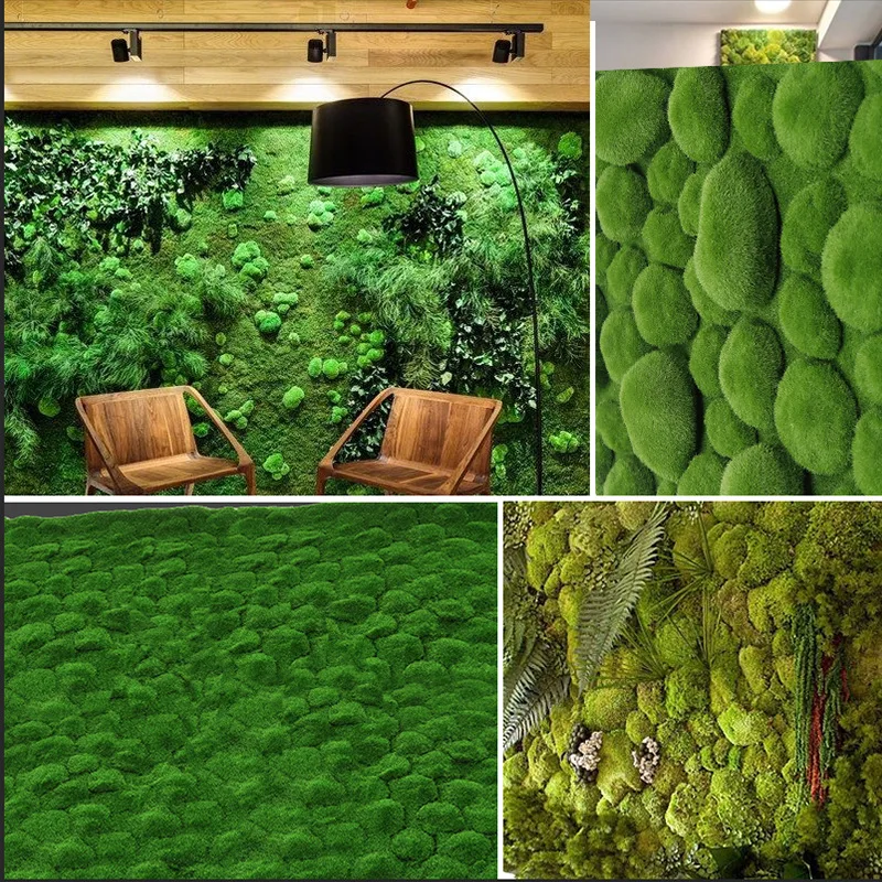 

Direct Selling Wholesale Model Green Plant Wall Greenish Blue Moss Turf Emulational Lawn Green Plant Scene Fake Moss Showcase