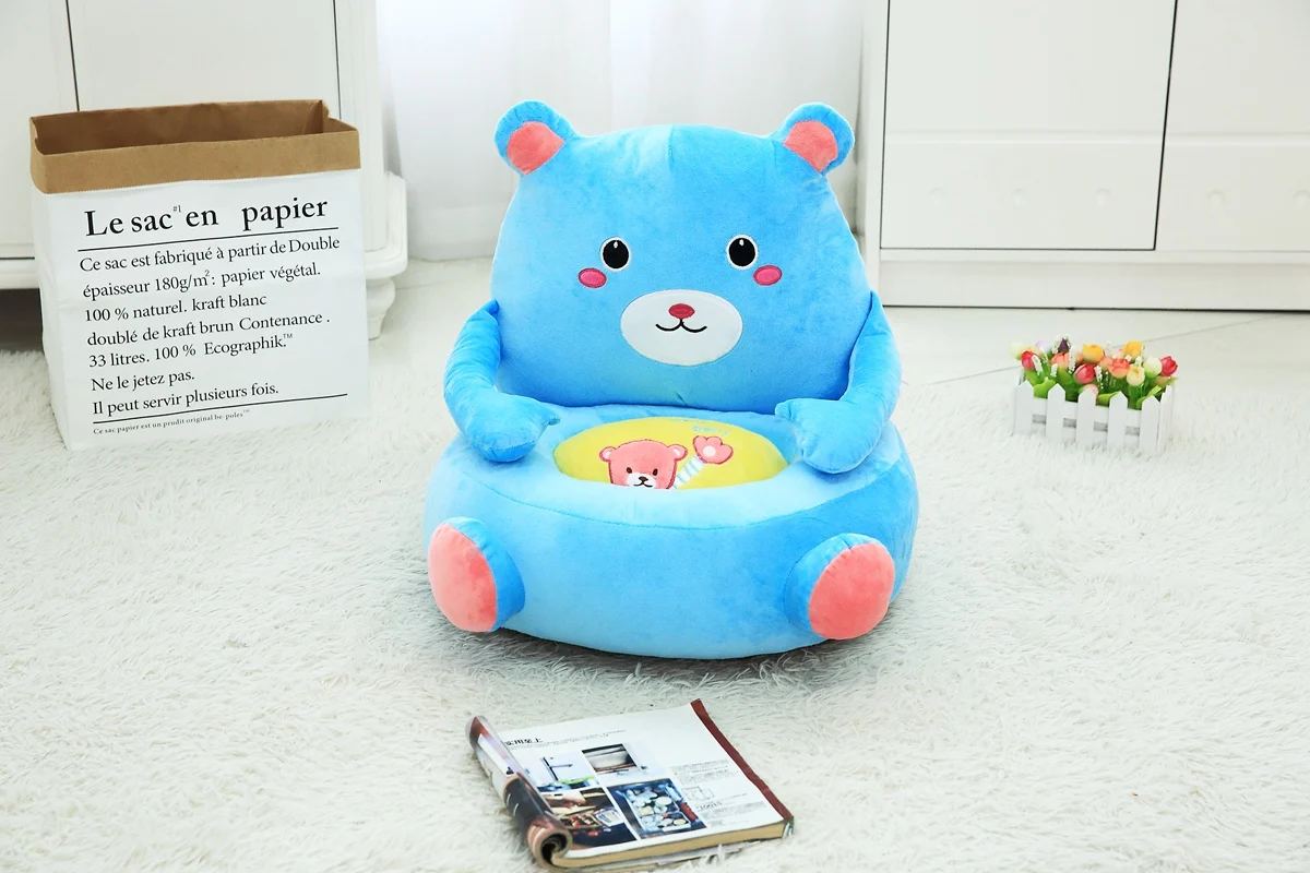 Cartoon Super Hero Toys Plush Baby Seat Feed Chair Stuffed Spiderman Batman Dolls Baby Soft Chair Plush Toys for Kids Gift - Цвет: Золотой