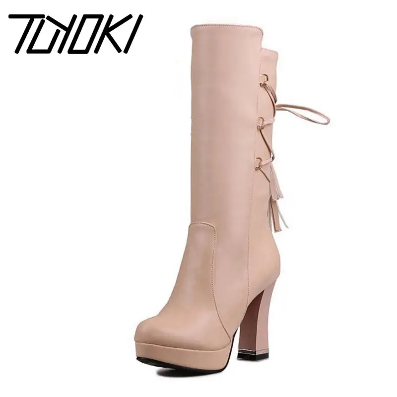 calf high work boots