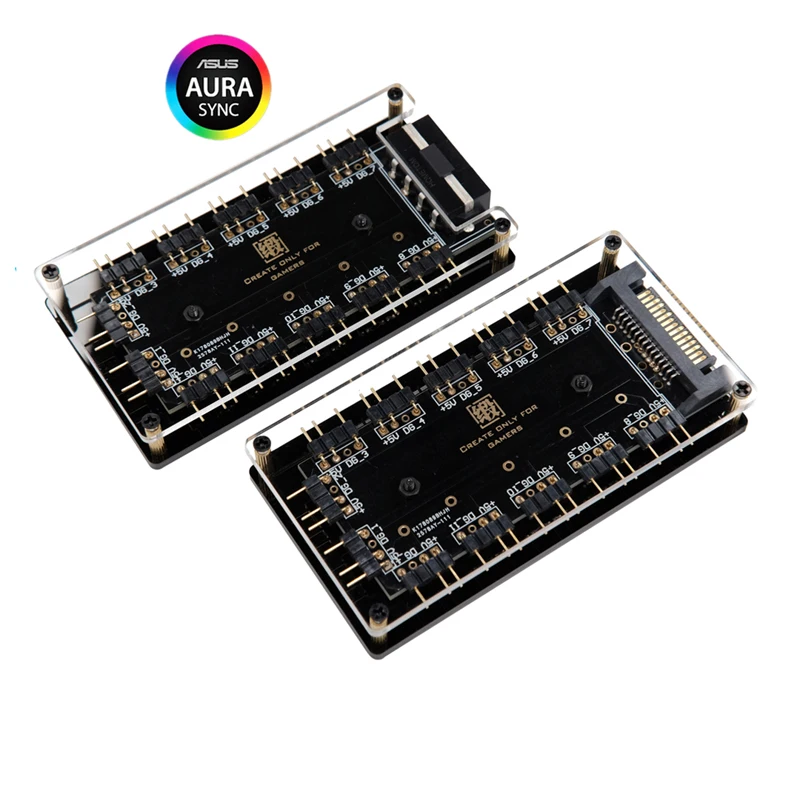 

RGB HUB for ASUS Motherboard AURA 5V 3-pin RGB Interface 1-12 Ways Fan Controller Dimming HUB Supports ASUS MSI RGB Fan RGB LEDS