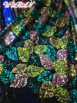 

African Net Sequins Embroidered Lace Tissu French Tulle Lace Wedding Nigeria Fabric Dress DIY Accessorie