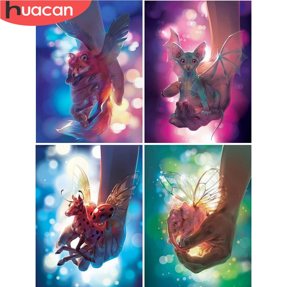 

HUACAN DIY Diamond Painting Animal Home Decoration Handcraft Fox Kits Mosaic Beaded Embroidery Wall Sticker