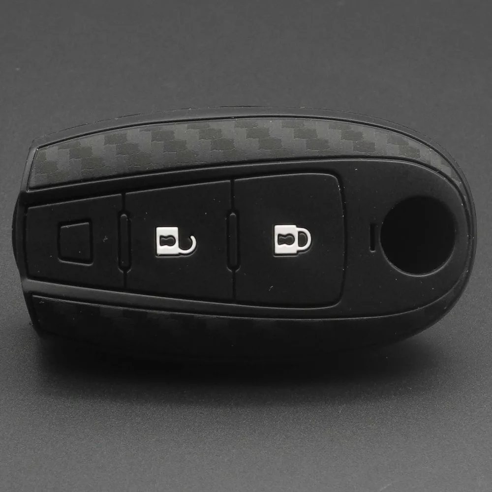 

Smart Car Key Case Cover Carbon Fiber Silicone For SUZUKI Vitara Ignis Kizashi SX4 Baleno Ertiga Swift Sport SCROSS 2 Buttons
