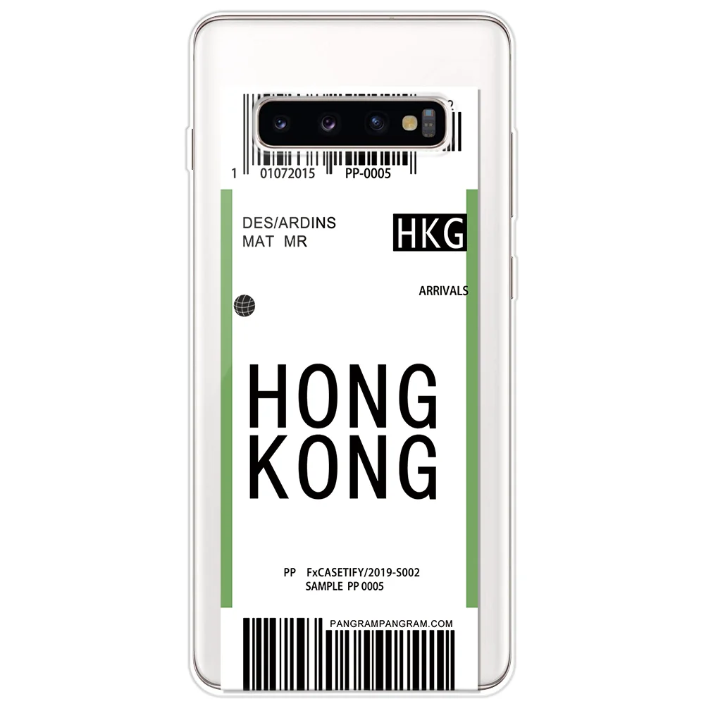 kddkong Модные босоножки из прозрачного материала авиа билеты мягкий чехол для samsung Galaxy A50 A70 A40 A30 A20 A10 для Galaxy A7 город этикетки штрих-код чехол на заднюю панель - Цвет: kddkong