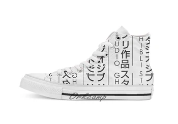 

Studio Ghibli Logo Vertical Custom Casual High Top lace-up Canvas shoes sneakers Drop shipping