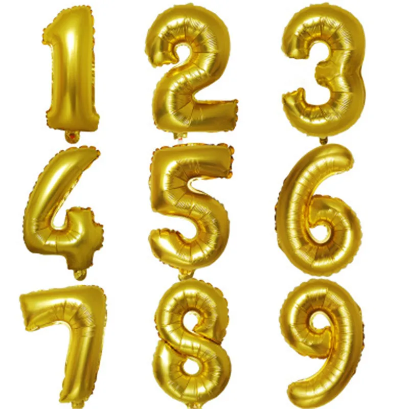 40 Inch Big Foil Birthday Balloons Air Helium Number Balloon Figures Happy Party Decorations Kid Baloons Balon | Дом и сад