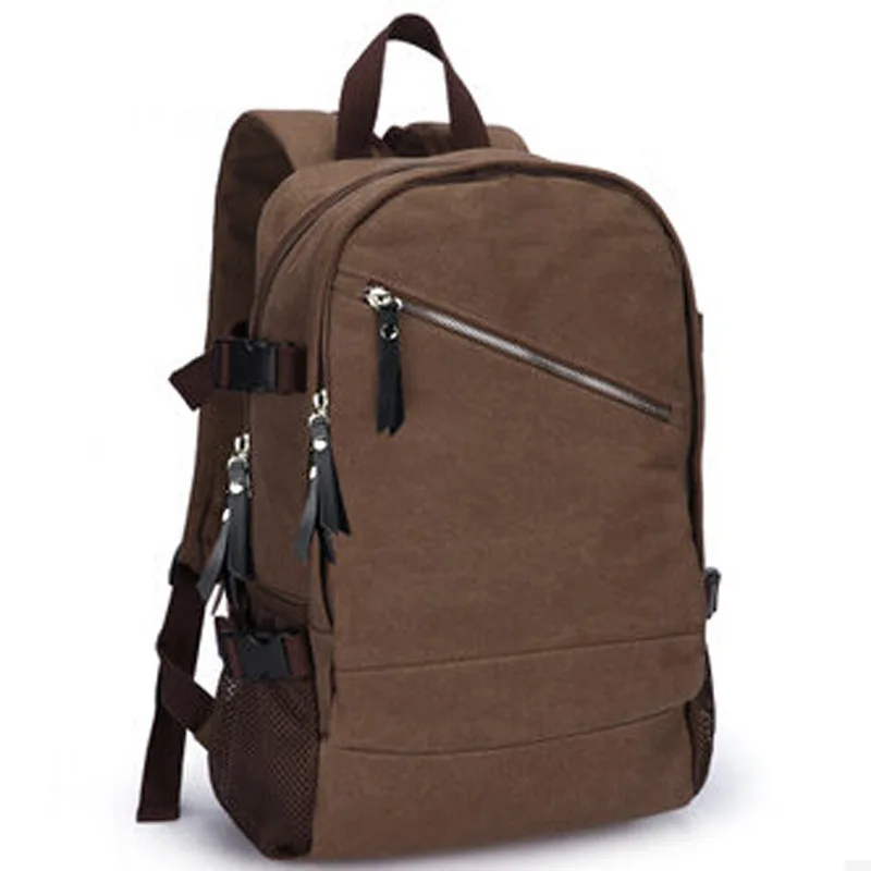 

Retro Canvas Bag Solid Color Backpack Men's Computer Backpack Schoolbag Low Price a Generation