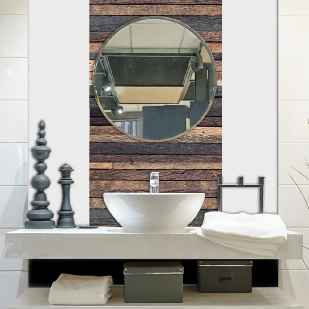 

1Set Wood Grain Floor Tile Board Sticker DIY PVC Self-adhesive Kitchen Bathroom Wall Paper Home Decal Waterproof Wall Sticker