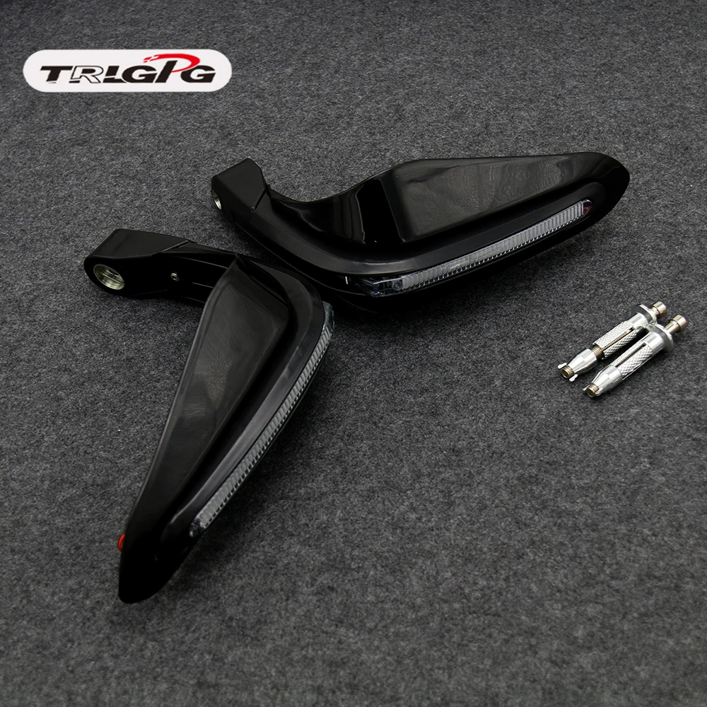 Для kawasaki Z750 Z 750 2004-2012 2006 2007 2008 2009 2010 Универсальный мотоцикл ручной охранники Кроссовый мотоцикл рукавицы светодиодный - Цвет: BLACK