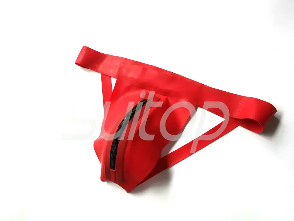 Suitop latex rubber fetish jockstrap latex Exotic briefs for men's