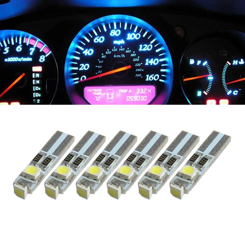 6x T5 светодиодный ная лампа 73 74 лампочка для Volvo S40 S60 S70 S80 S90 V40 V70 V90 XC70 C70 960 940 850 780