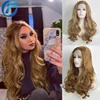 FACHOUFEE Brown Color Lace Front Wigs for Women Long Wavy Synthetic Hair Wigs Affordable Colored Wigs for Party 1