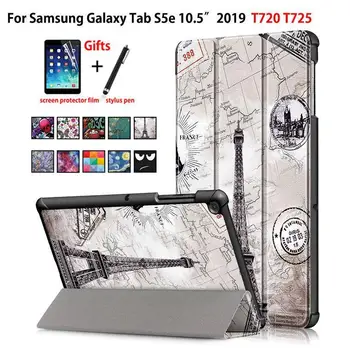 

Case For Samsung galaxy tab S5e 10.5 2019 SM-T720 SM-T725 Cover Funda Slim Magnetic Folding PU Leather Stand Shell +film+stylus