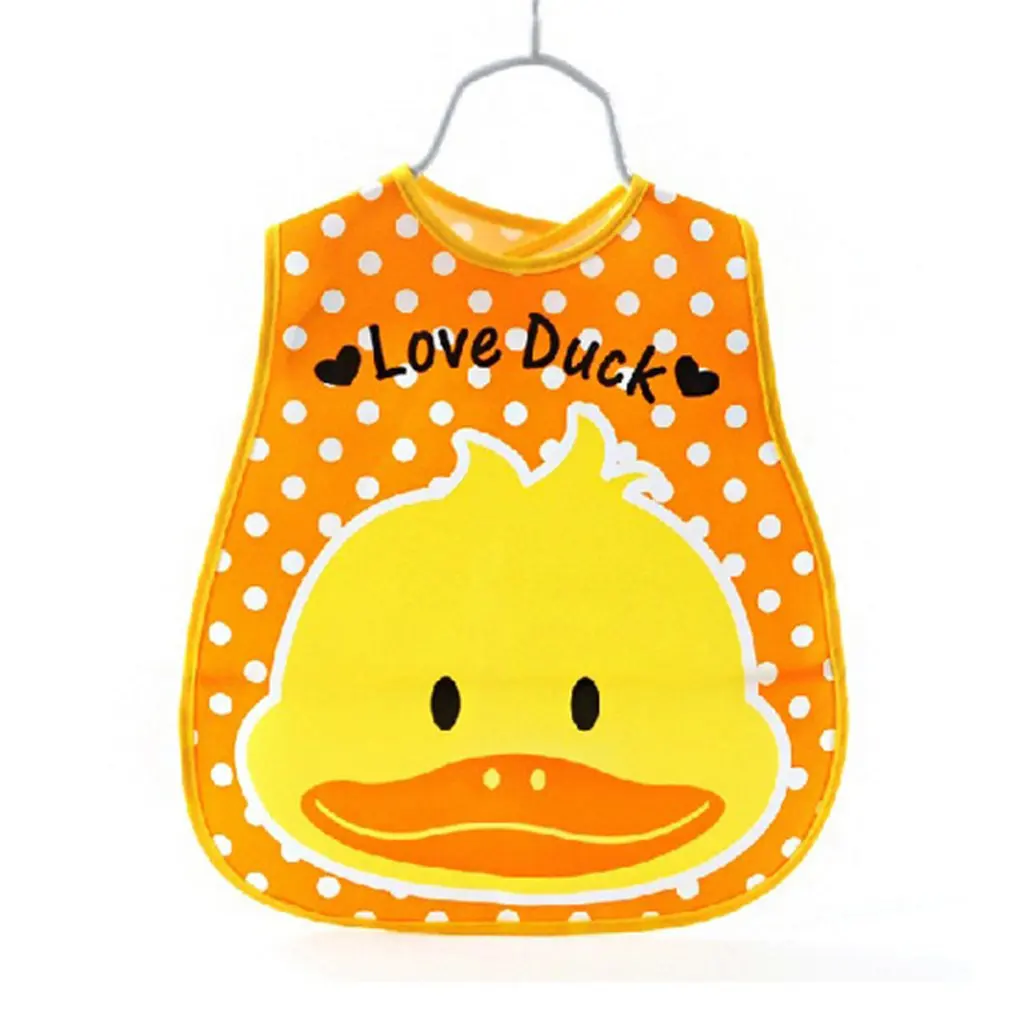 yellow duck Объемный слюнявчик полотенце детское питание карман Eva нагрудник водонепроницаемый халат - Цвет: yellow duck