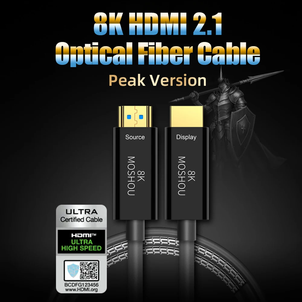 Moshou 8K Hdmi 2.1 Cavo In Fibra Ottica Earc Hdr 8K @ 60Hz 4K @ 120Hz Cavo Di Copertura In Tpu Morbido Per Xbox Ps5 Samsung Qled Amplificatore Tv