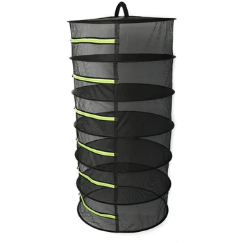

8 Layer Drying Basket Plant Drying Net Drying Net 60cm Eight Layers (army Green + Black Zipper) Drying Rack Closed Zipper