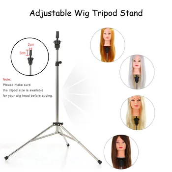 

Adjustable Wig Head Stand Tripod Holder Mannequin Head Tripod Stainless Steel Hairdressing Tripod Stand Manikin Tripod Stand