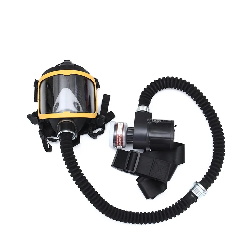 

Electric Supplied Air Fed Full Face Gas Mask Constant Flow Respirator System Device New Sale