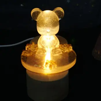 

Resin Art Wood LED Light Dispaly Base Crystal Glass Art Ornament LED Night Lamp P0RF