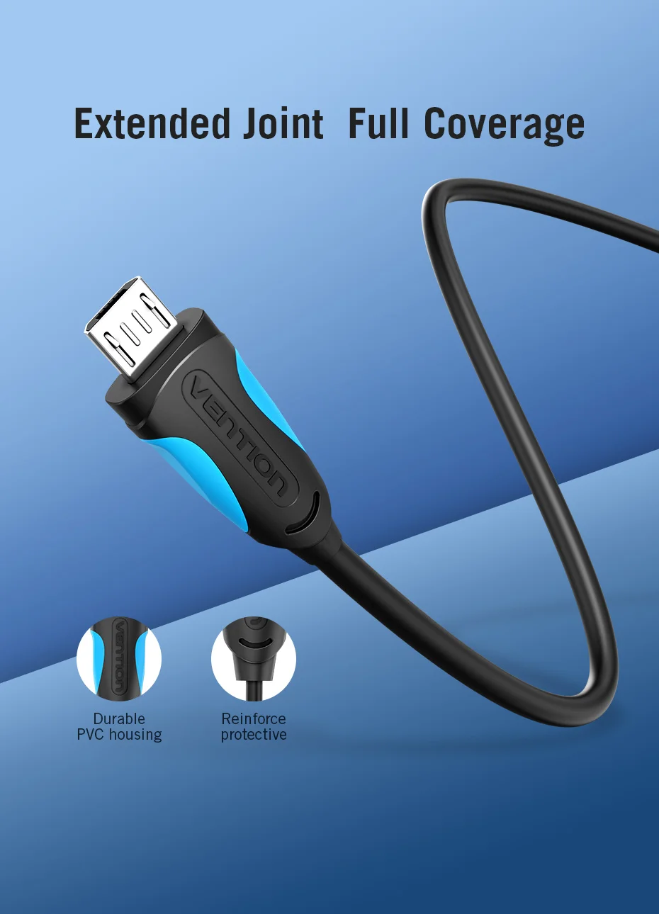 Vention Micro USB кабель провод для быстрого заряда для Android мобильного телефона синхронизации данных Кабель зарядного устройства 3 м 2 м 1 м для samsung htc Xiaomi sony