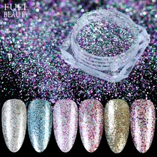 Блестящая голографическая пудра для ногтей, блестящая голографическая пудра для ногтей, цвета: серебристый, розовый, звездное небо, сделай сам, для маникюра, хлопья, CHBG01-26