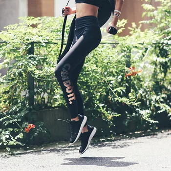 

Fun run tights bronzing sports pants quick-drying pants stretch lady running fitness training women wholesale