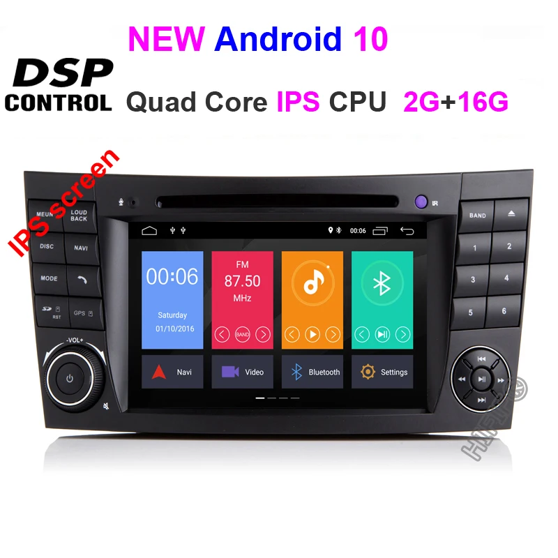 Quad Core 2G 16G DSP DSP ips Android 10 4G автомобиль 2 din gps для e-класса W211 Mercedes Benz CLK g-класс W463 CLS W219 dvd-плеер Радио стерео выход - Цвет: Quad Core 2G 16G DSP