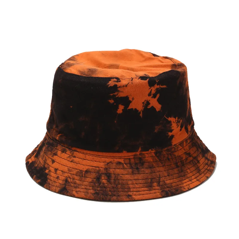 

New tie-dye sunshade hat for men and women hip-hop double-sided basin hat tide graffiti ink painting fisherman hat