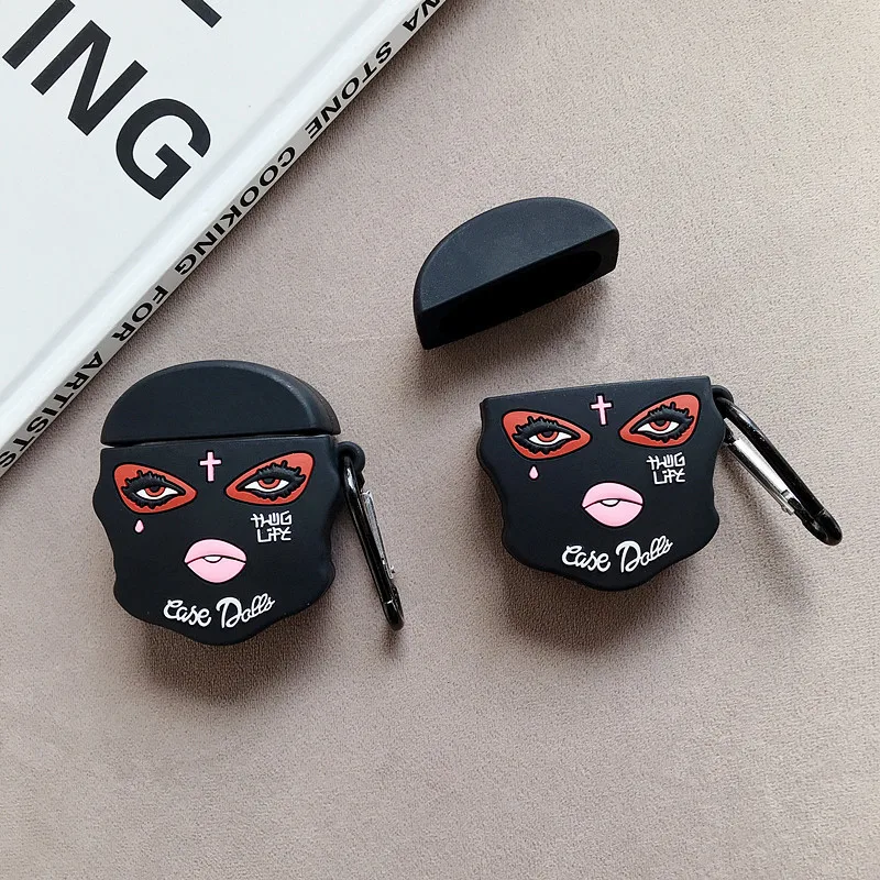 Забавный Carboon Bluetooth беспроводной чехол для наушников Airpods 2 3D брелок мягкий силиконовый защитный чехол для Airpods 1 чехол